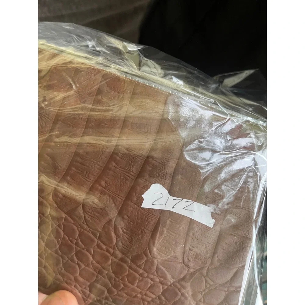 Brown Crocodile Embossed Photo Album Card Holder Slim Organizer 2172